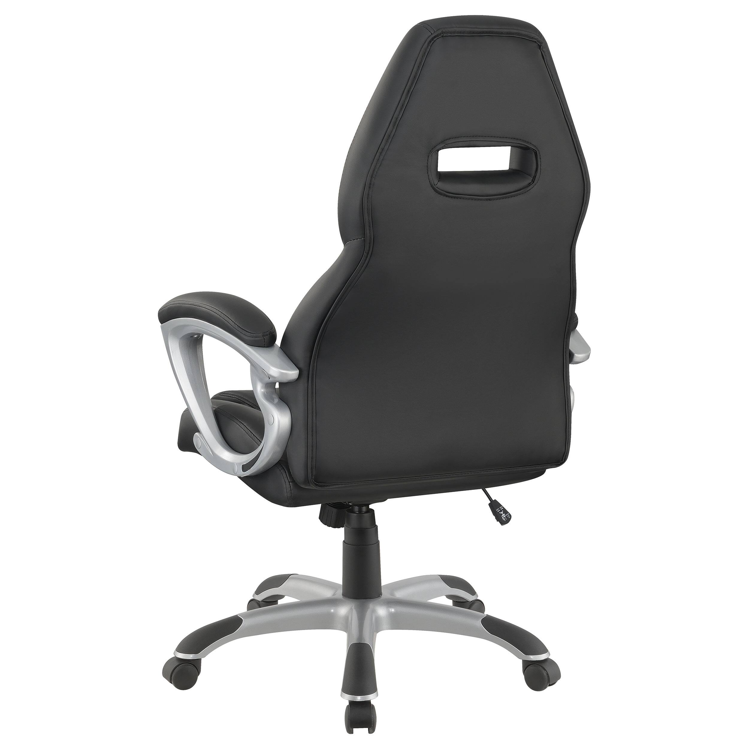 Alt View 4. TinyHomie - Bruce Black Upholstered Adjustable Home Office Chair - Black.