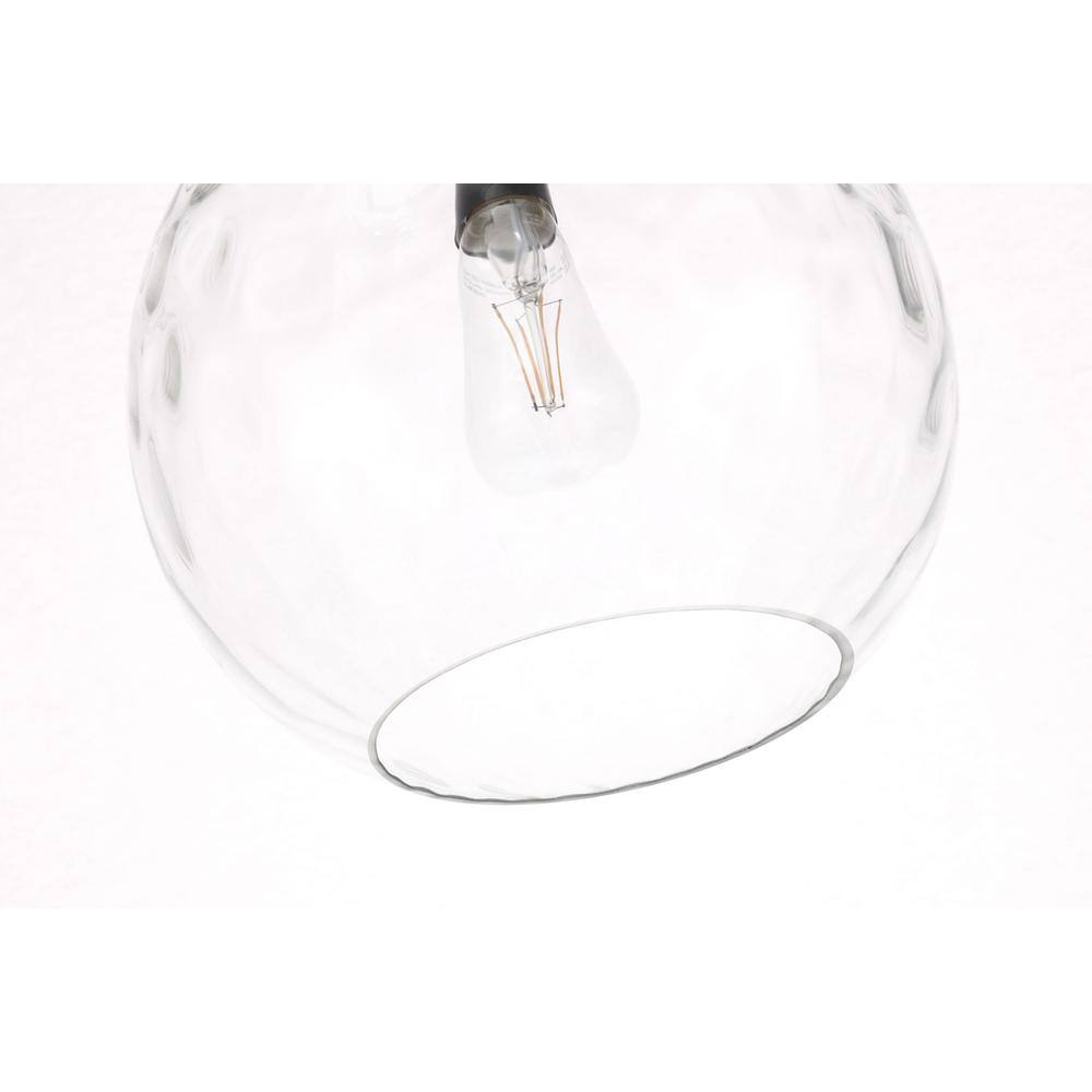 Alt View 1. Living District - Gibson 1 light Black and Clear glass pendant - Black And Clear Glass.
