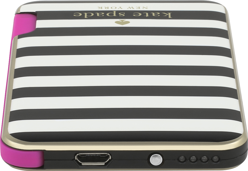 Best Buy: kate spade new york Portable Charger Micro Stripe Black/White  KSPW-208-MSBW