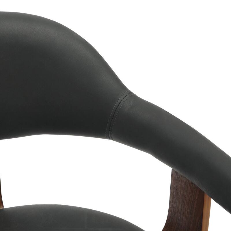 Alt View 7. LeisureMod - Brivo Modern Leather Upholstered Side Dining Chair with Open Back and Swivel for Home Living Room or Office - Black.