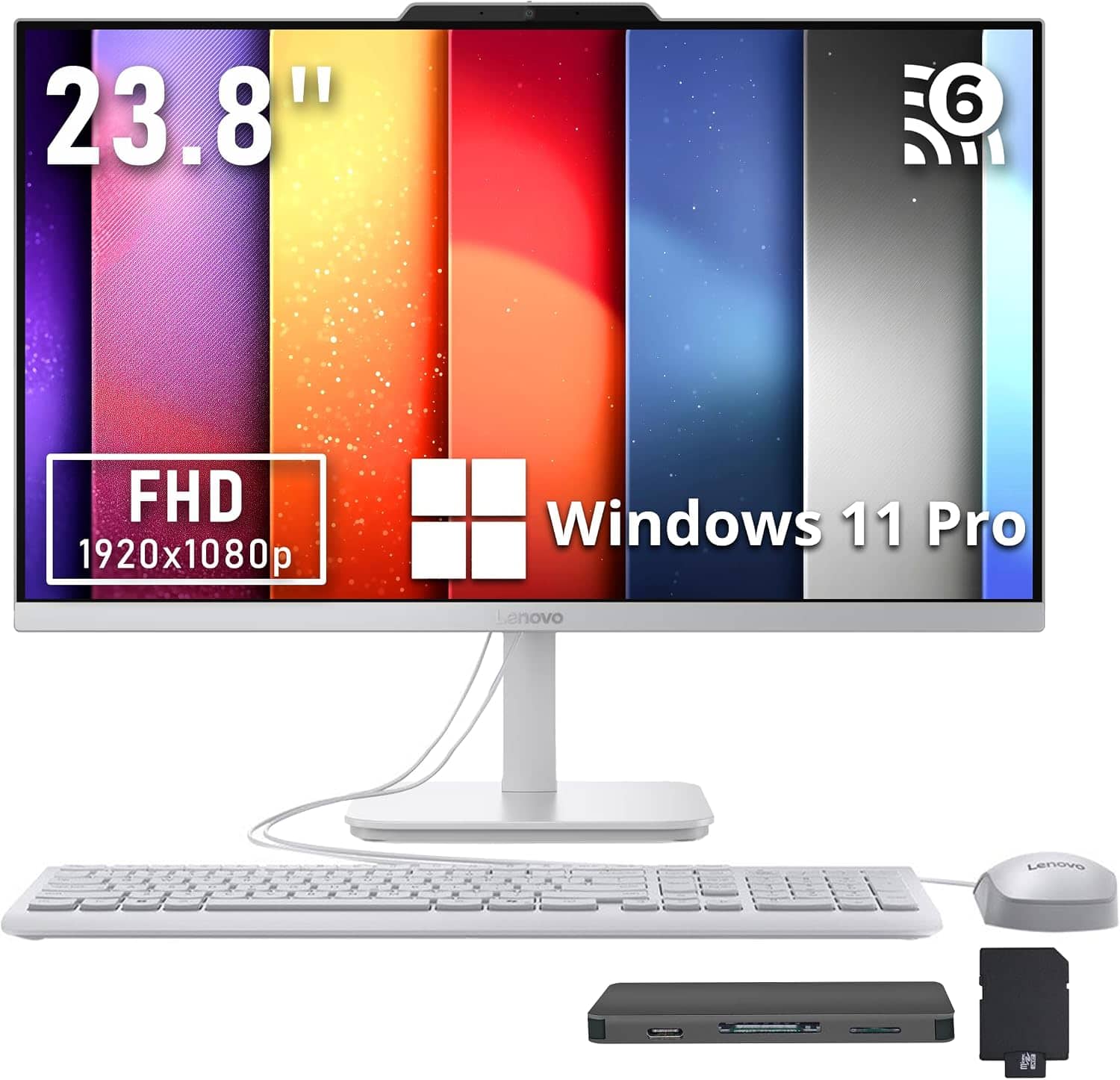 "Lenovo - Upgraded - A100 23.8"" FHD IPS All-in-One Desktop,16GB DDR5,512GB SSD+1TB Dock,Intel N100,Long Battery,Win11 Pro - Cloud Grey" price history on PriceWatchPro
