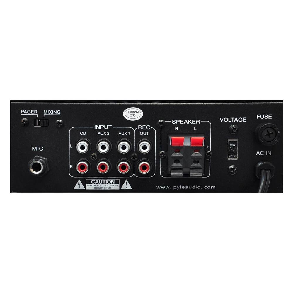 Back. PYLE - 20W 2-Ch. Power Amplifier - Black.
