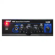 Front. PYLE - 20W 2-Ch. Power Amplifier - Black.