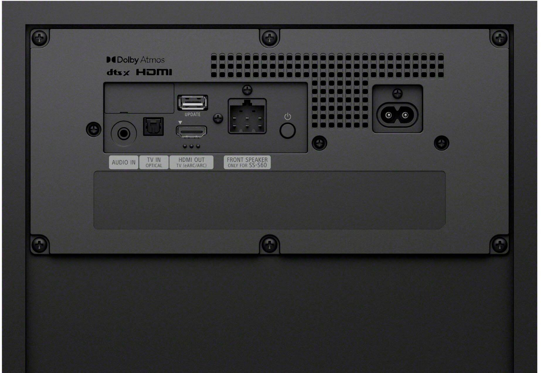 Dolby Atmos, dts, HOMI UPDATE AUDIO IN TV IN OPTICAL HDMI OUT TV (eARC/ARC) FRONT SPEAKER ONLY FOR SS-S60