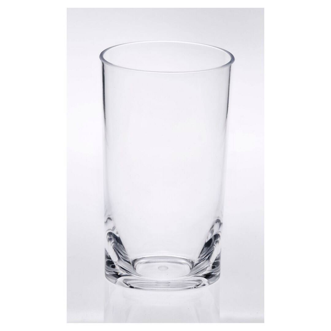 Front. APRILSOUL - Oval Halo Acrylic Glasses Set of 4 Hi Ball Plastic BPA Free Cocktail Drinkware Water Tumblers - white.
