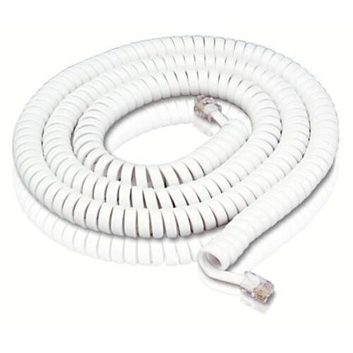 Front Standard. Philips - Phone Line Cable (Coiled) - White.