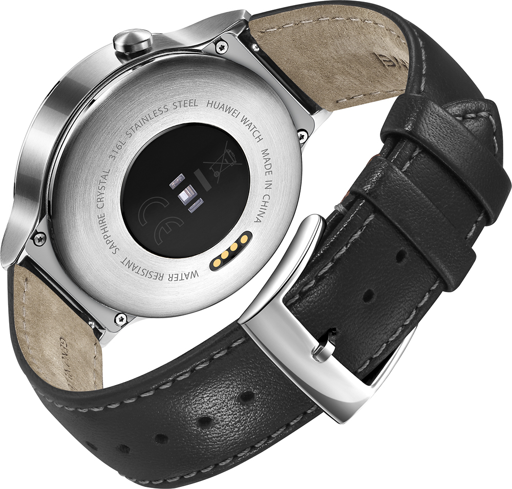 Atletisch Durven Dochter Best Buy: Huawei Smartwatch 42mm Stainless Steel Silver Leather 55020533