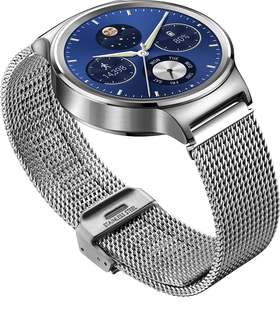 Huawei Smartwatch 42mm Stainless Steel Silver Leather  - Best Buy