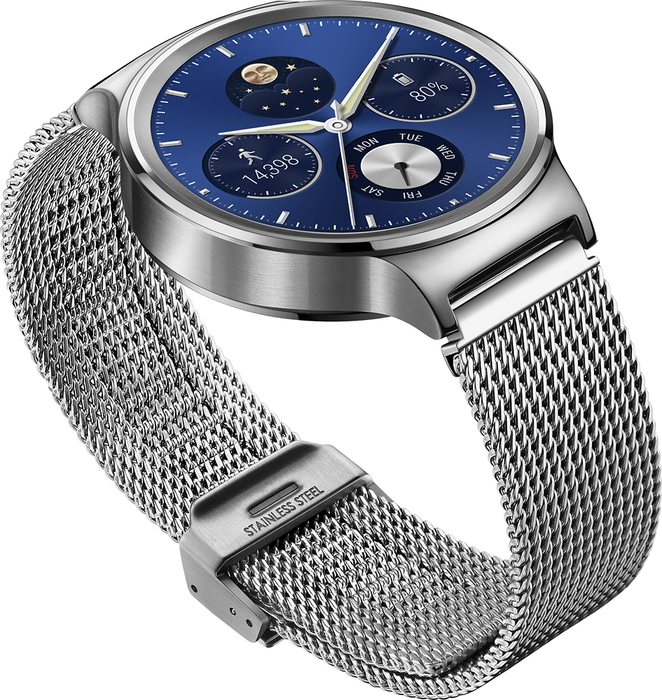 Best Buy: Huawei Smartwatch 42mm Stainless Steel Silver Leather