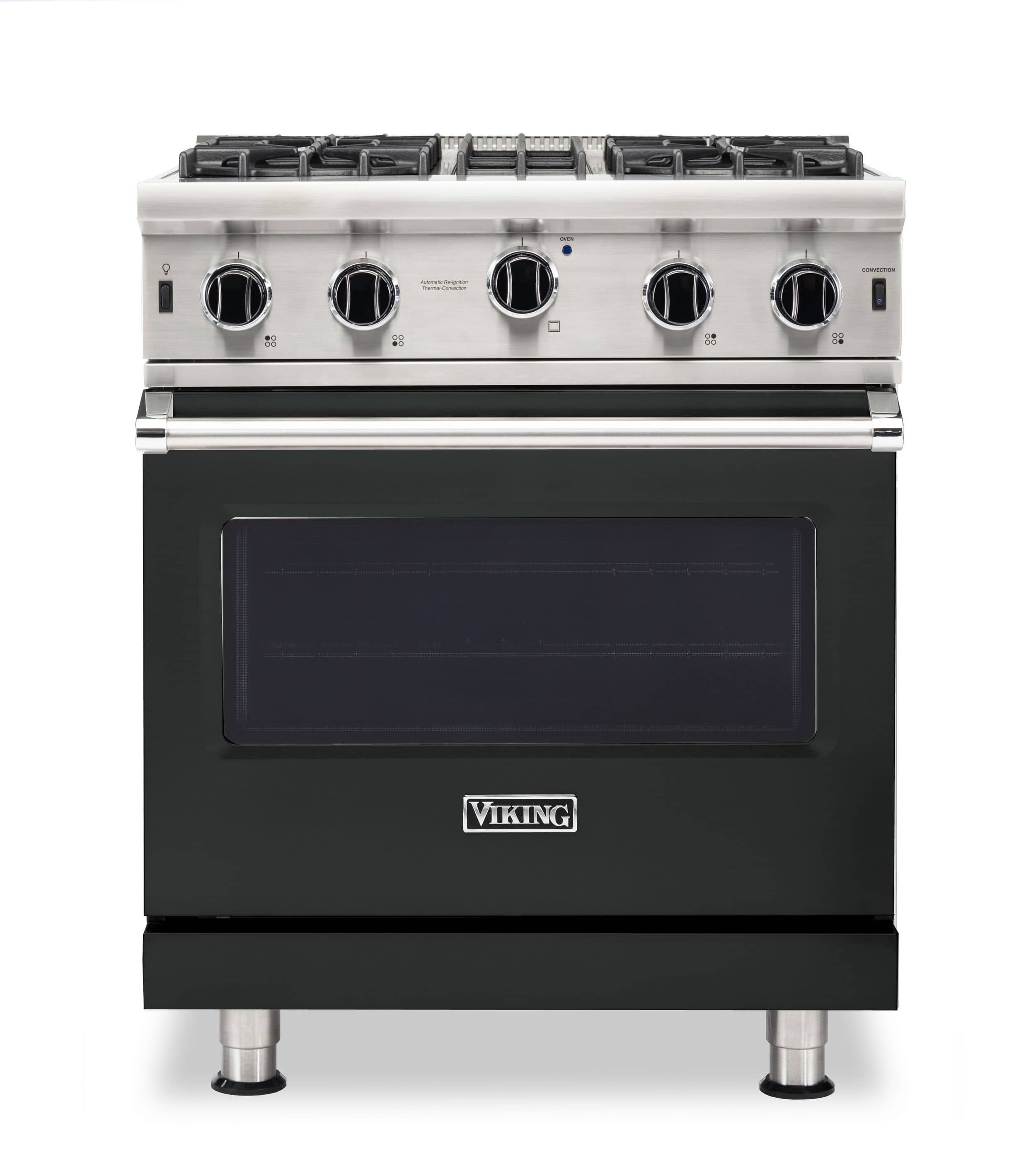 Front. Viking - 5-Series Gas Open Burner Range - Antique Bronze.