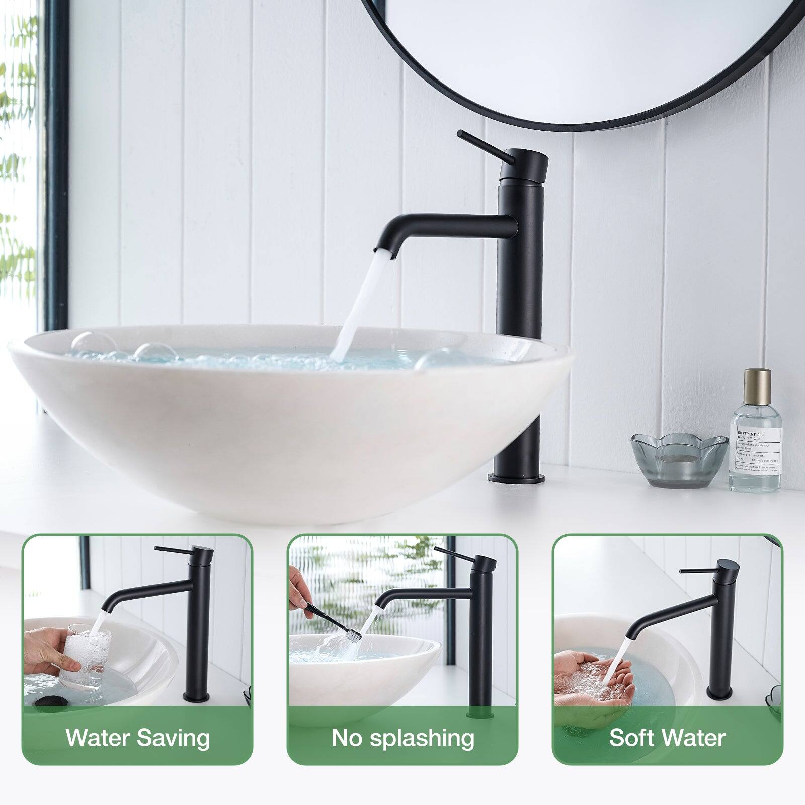 - Water Saving
- No splashing
- Soft Water