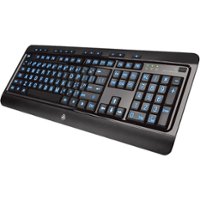 AZIO - KB505U Wired Full-size Wired Membrane with Back Lighting Keyboard - Black - Front_Zoom