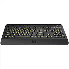 Front. AZIO - Vision Wired Keyboard with Back Lighting - Black.
