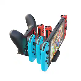 Cluzine - Joy-Con 6-in-1 Multi-Function Portable Charging Dock for Nintendo Switch, Joy-Con & Switch Pro Controller
