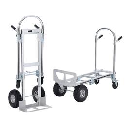 VEVOR - Aluminum Folding Hand Truck, 2 in 1 Design 1000 lbs Capacity, Heavy Duty Industrial Collapsible cart - Silver