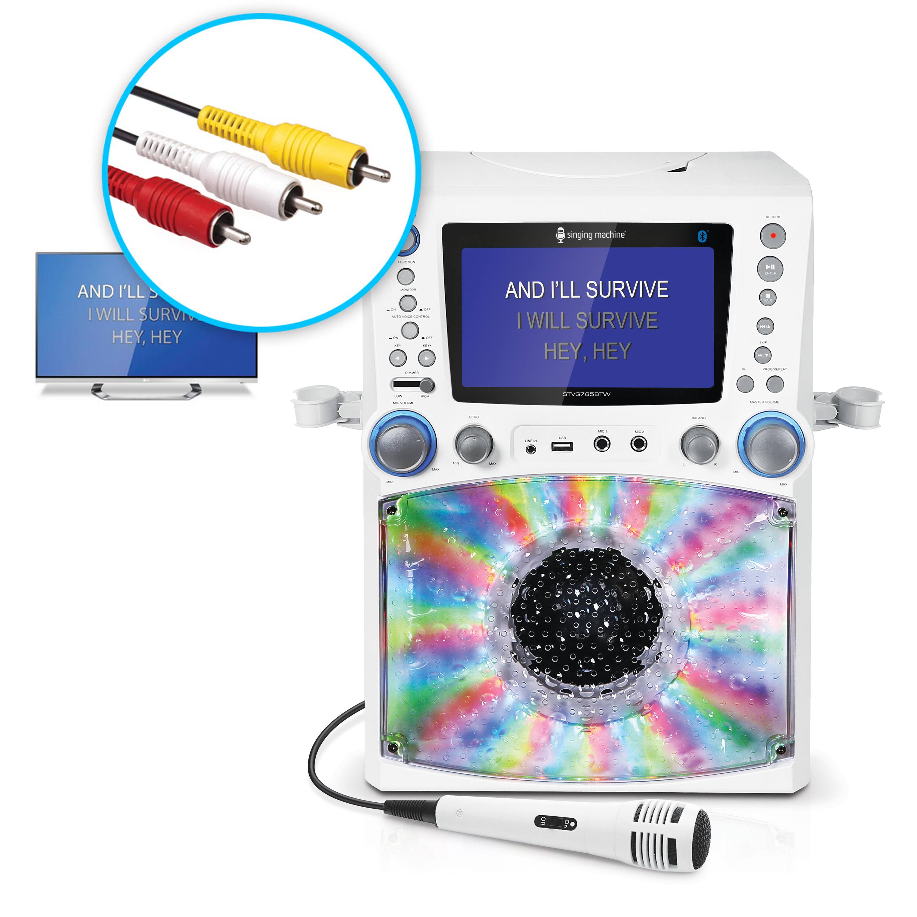 Angle. Singing Machine - CD+G Bluetooth Karaoke System - White.