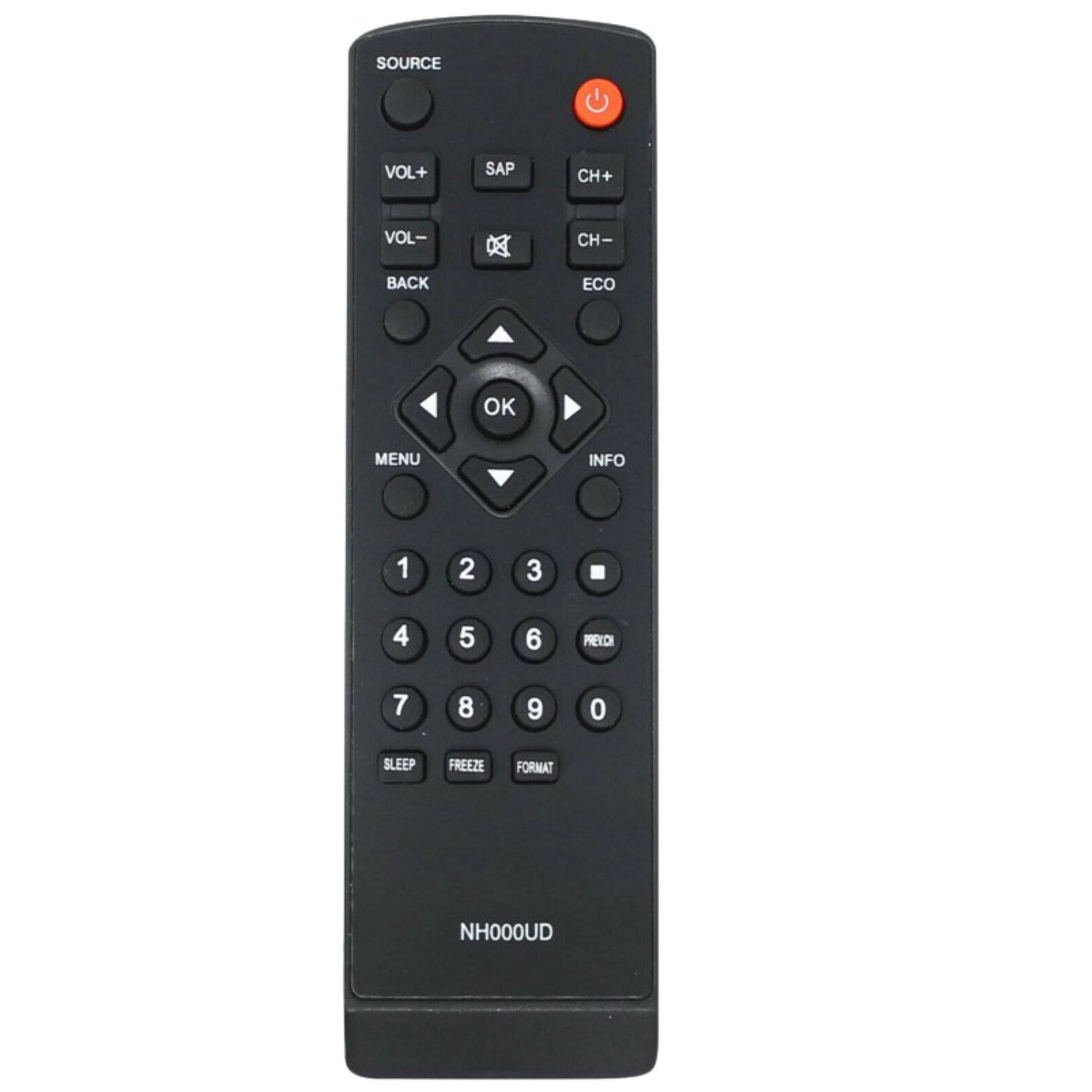 Front. Home Collection - NH001UD / NH000UD Replacement Remote for Sylvania & Emerson TVs LC320EM2 LC320EM1 LC401EM3F.