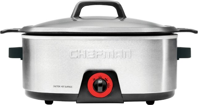 Chefman - 6-Quart Slow Cooker - Silver - Angle Zoom