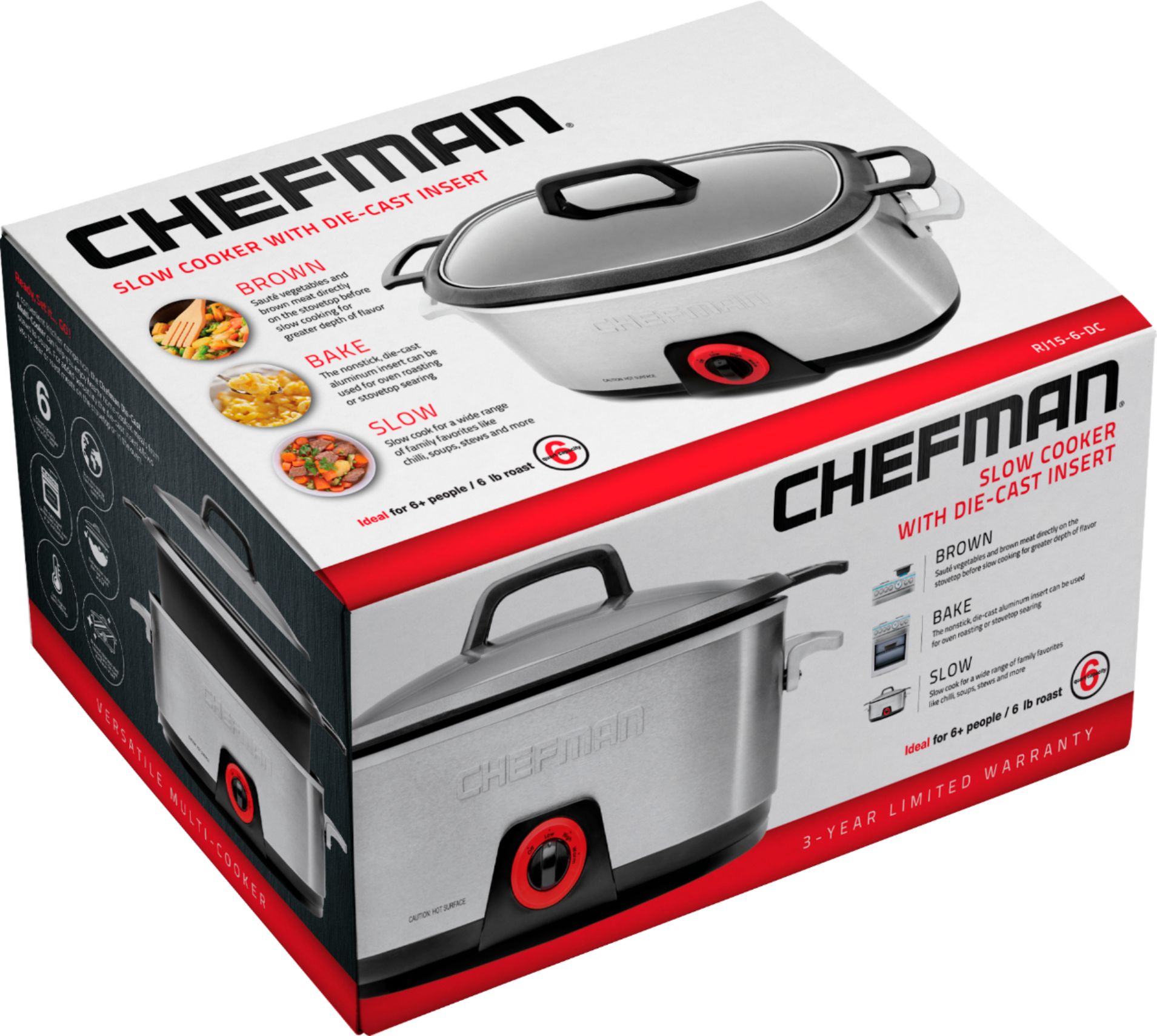 Best Buy: Chefman 2.5-Quart Slow Cooker Stainless Steel/Black RJ15-125-D