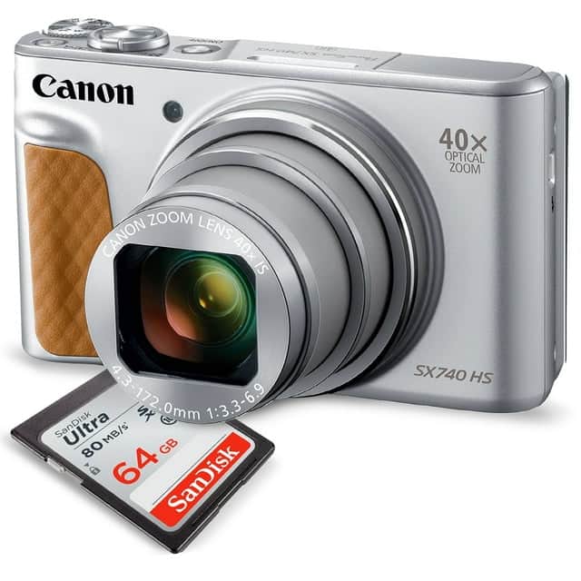 Canon - PowerShot SX740 HS Digital Camera (Silver) with 64GB Card