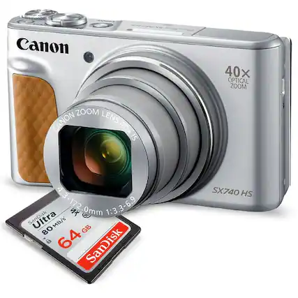 Canon
40x Optical Zoom
Canon Zoom Lens 40x IS
4.3-172.0mm 1:3.3-6.9
SX740 HS
SanDisk Ultra
64 GB
80 MB/s