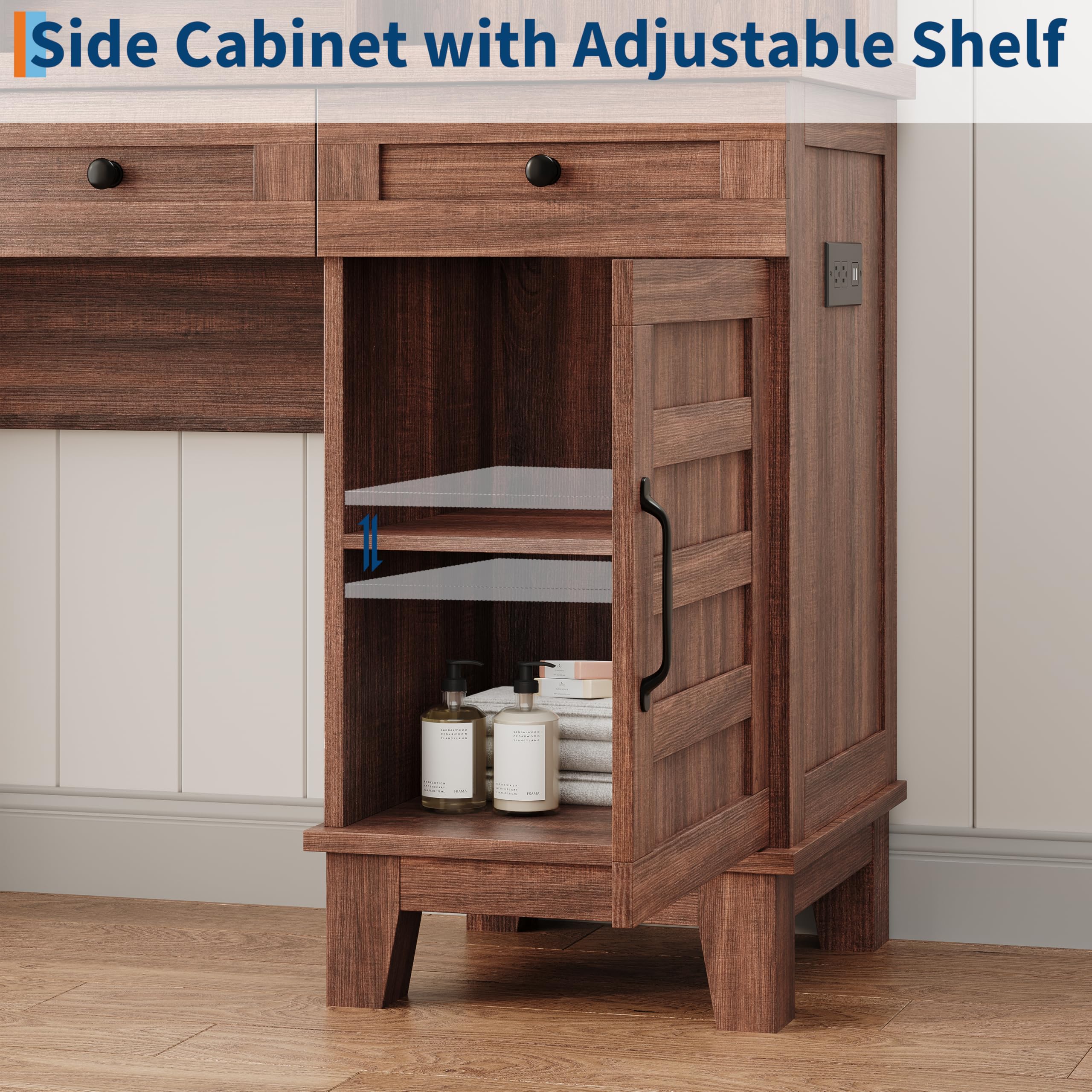 Side Cabinet with Adjustable Shelf