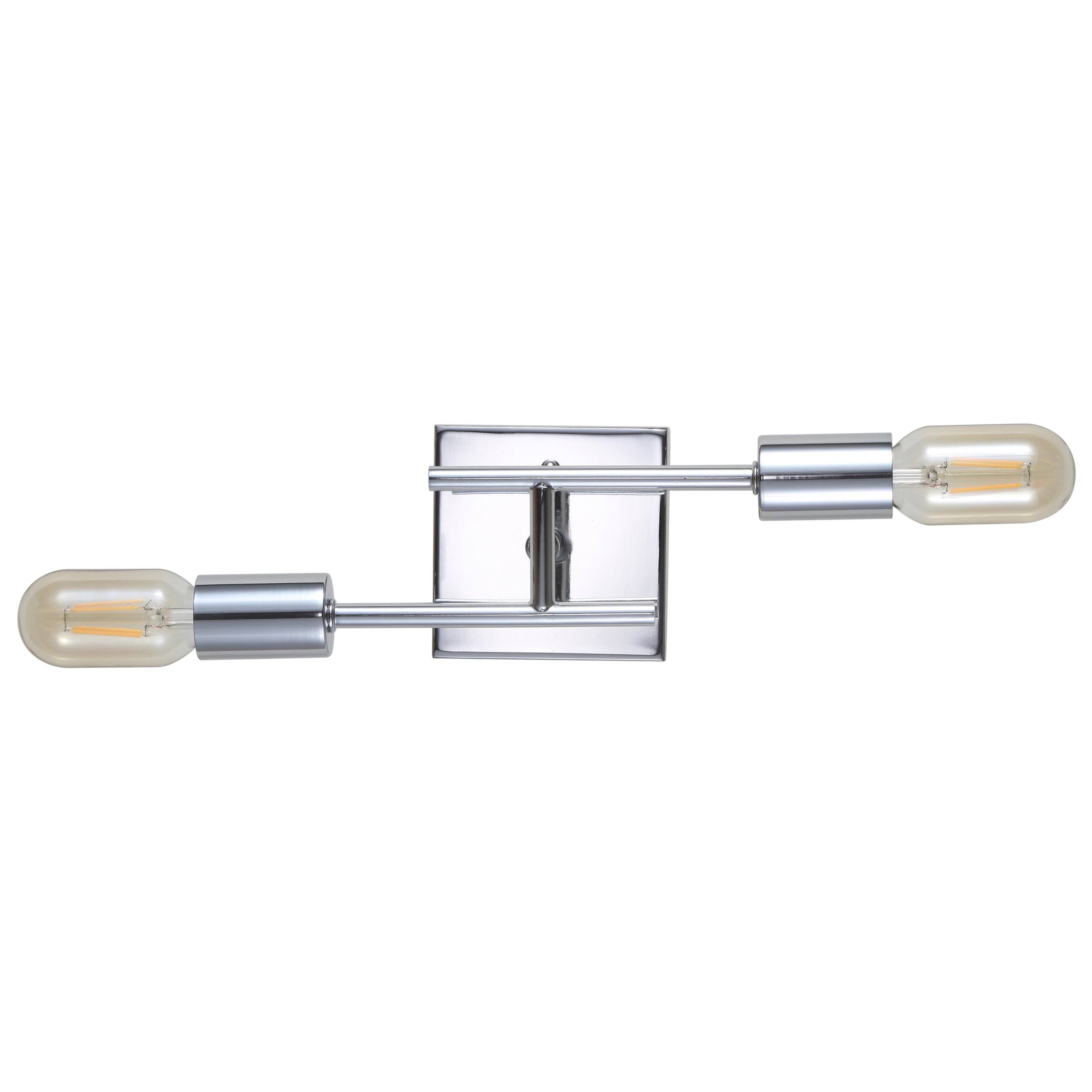 Alt View 9. Jonathan Y - Turing 18.7" 2-Light Metal LED Wall Sconce, Chrome - Chrome.