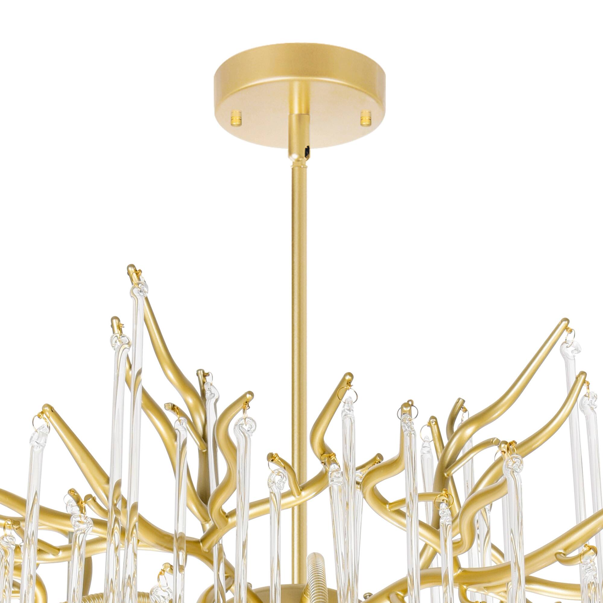 Alt View 1. CWI Lighting - Anita 6 Light Chandelier With Gold Leaf Finish - Gold Leaf.