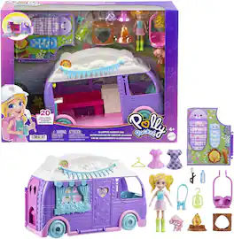 Mattel - Polly Pocket Glamping Van Playset - Collectibles - Multicolor