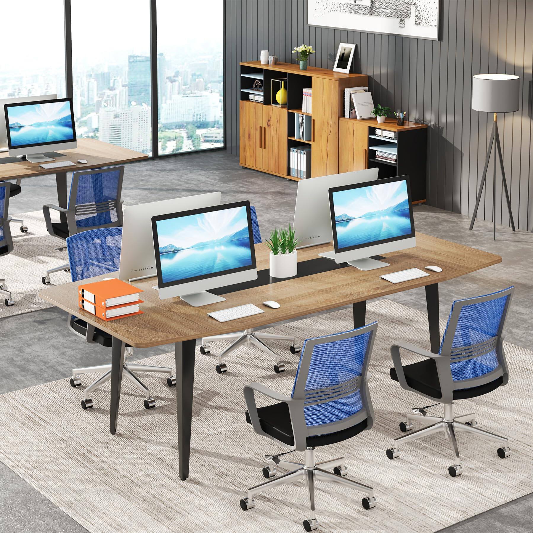 Seminar Style Table Tribesigns 6FT Conference Table, 70.86L x 35.43W x 29.52H Inches Boat ...