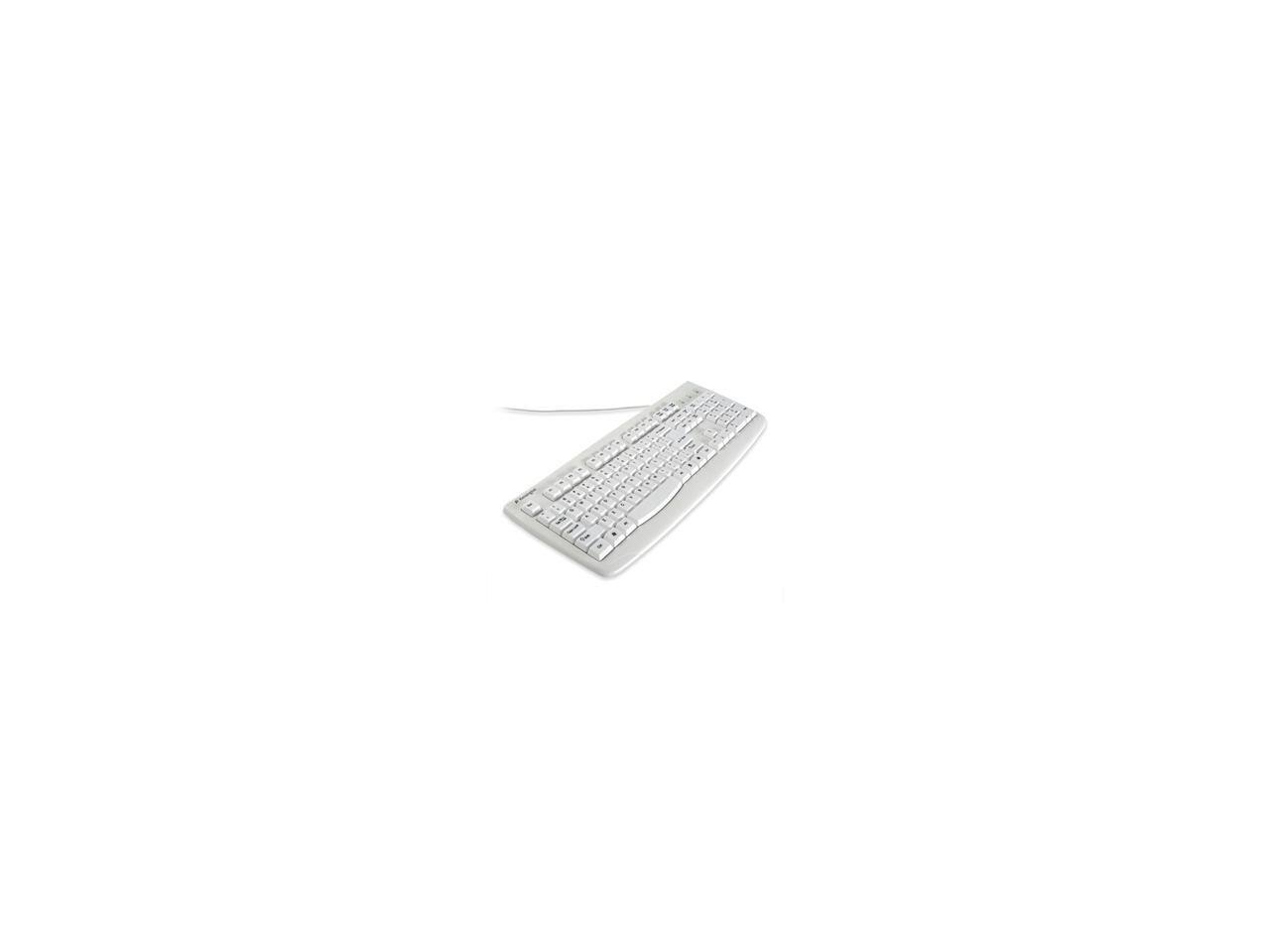 Kensington - K64406US 104 Normal Keys USB Wired Standard Washable Keyboard with Antimicrobial Protection - White