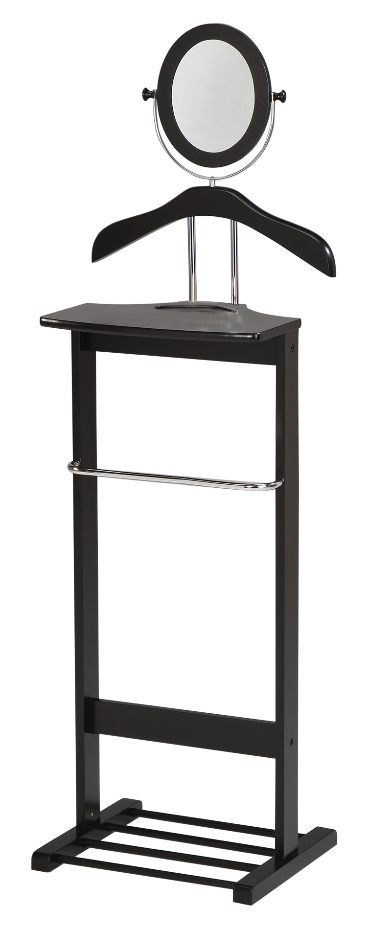 Angle. Kings Brand Furniture - Kings Brand Furniture - Wardrobe Wood Suit Valet Stand, Clothes Trouser Bar Rack, Tie, Belt Hanger and Shoe Rack, Black - Black.