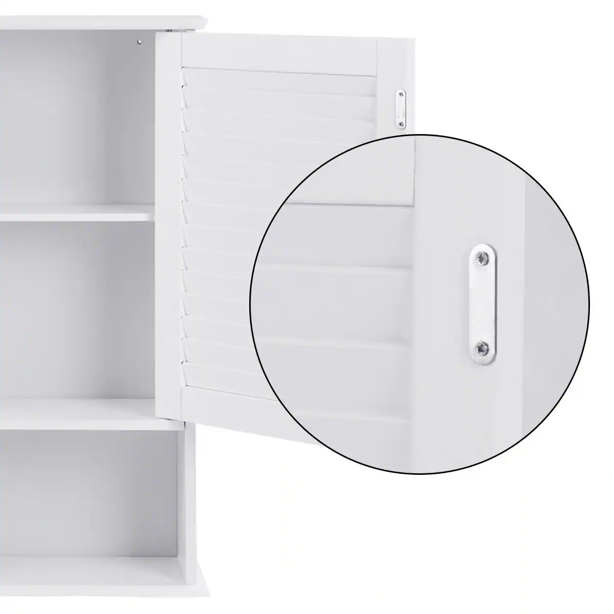 Alt View 8. Gymax - Gymax 27.5'' H Wall Cabinet Hanging Bathroom Storage Cabinet Adjustable Shelf - white.