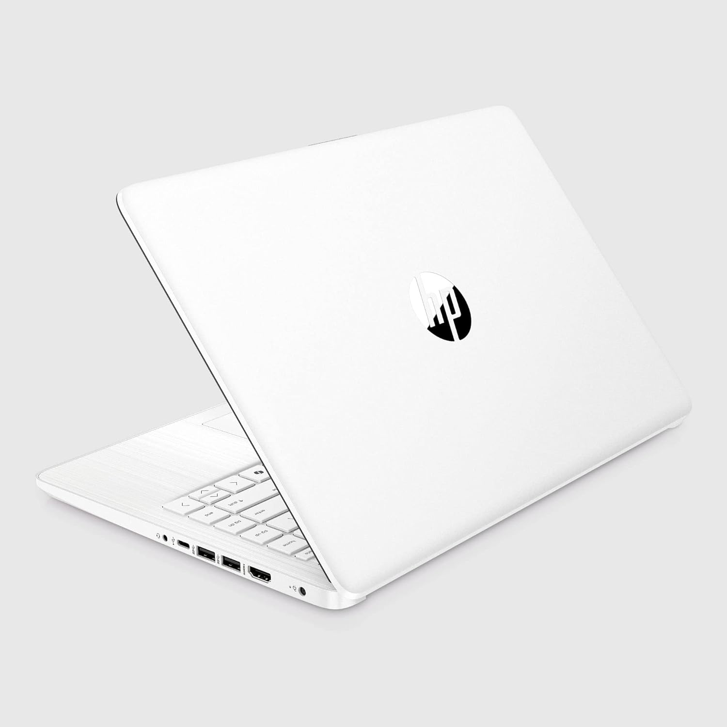 Alt View 8. HP - 14" Ultra-Light HD Laptop - Intel Celeron with 4GB Memory - 128GB Storage - IST SD Card - Windows 11 - Snowflake White.