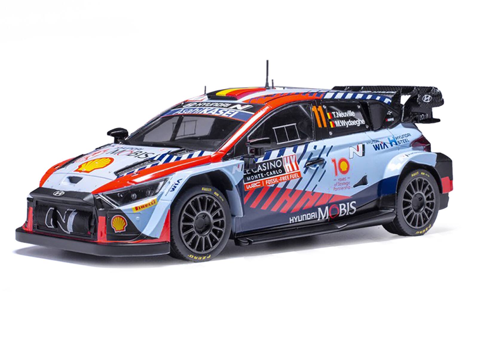 Sure, here is the corrected and grouped text from the image:

- T. Neuville
- M. L. Hydæghe
- HYUNDAI
- MOBIS
- WIA STEEL
- CASINO MONTE-CARLO
- FREE FUEL
- WEC | Fossil Free
- HYUNDAI
- Pirelli
- Shell
- N
- 10
- HYUNDAI