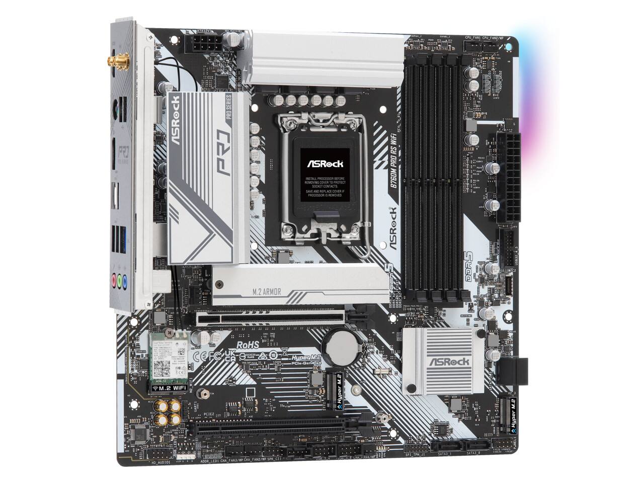マザーボード ASRock B760M Pro B760 1700 MicroATX ASRock B760M PRO RS WiFi LGA 1700 Intel B760 Micro ATX Motherboard