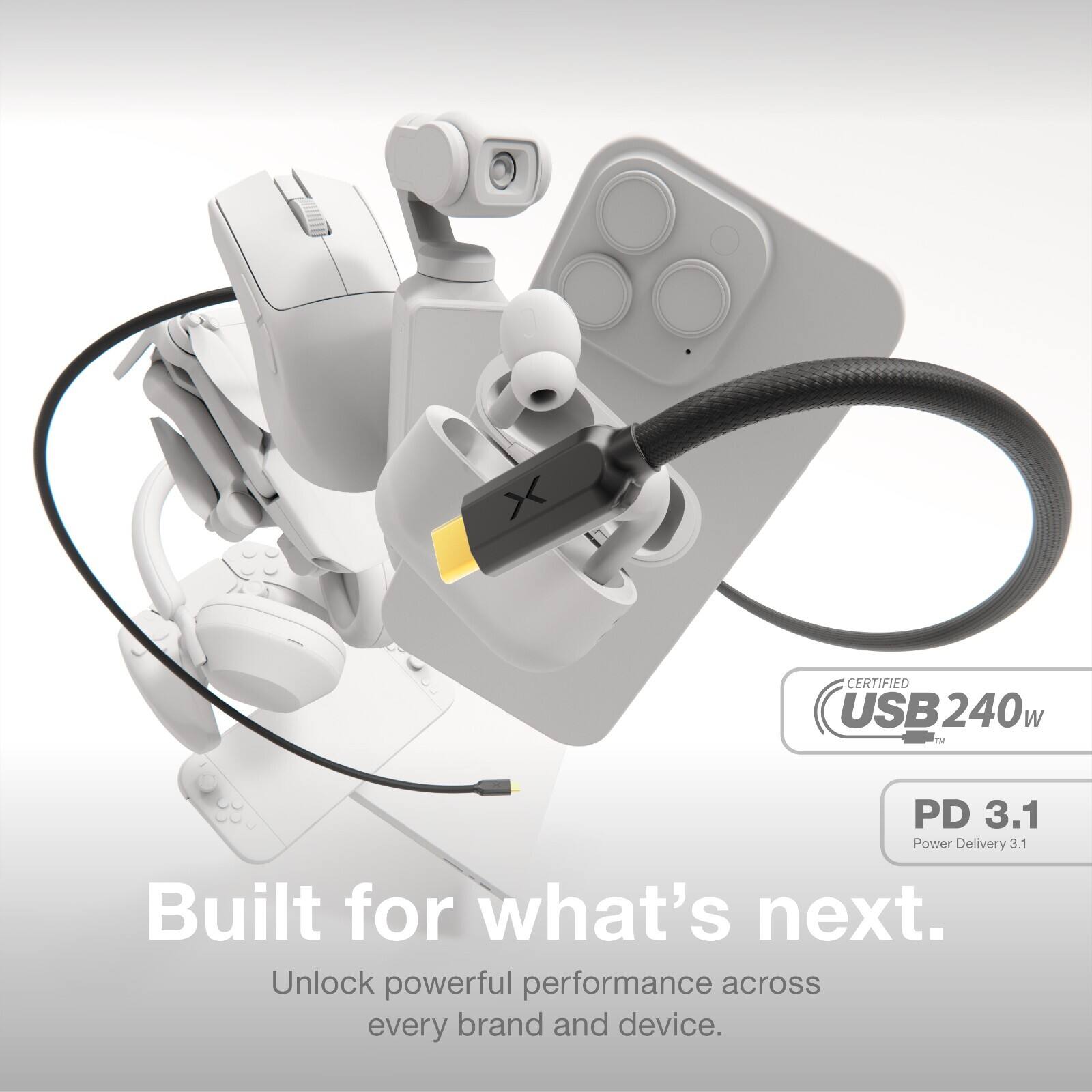 CERTIFIED USB240w  
PD 3.1  
Power Delivery 3.1  
Built for what's next.  
Unlock powerful performance across every brand and device.