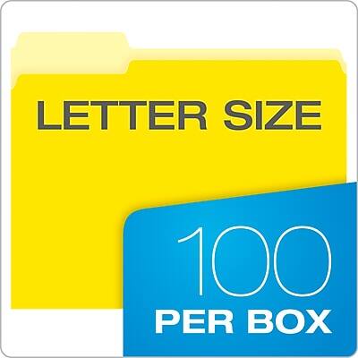 1 Box File Pendaflex Recycled File Folder, 1/3 Cut Tab, Assorted, Letter Size, 100 ...