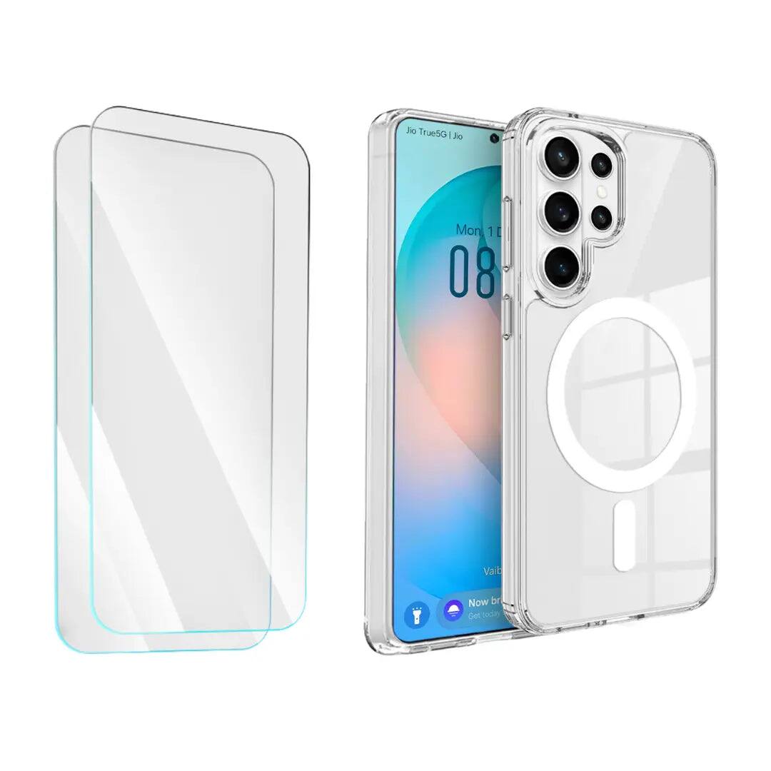 Bundle - Entronix - Compatible with Galaxy S26 Ultra - [Magnetic] Case & 2 Screen Protectors - Clear