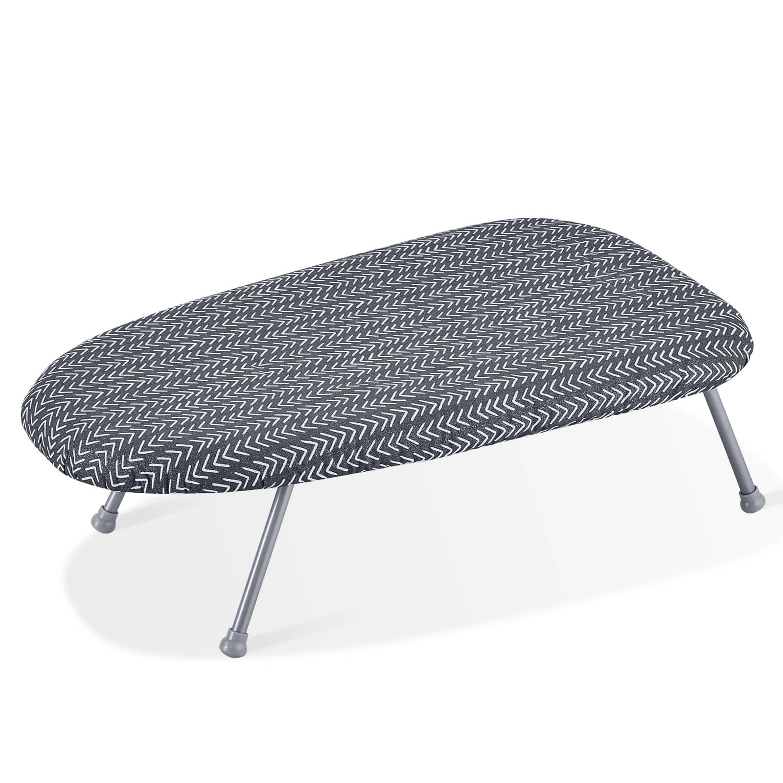 VEVOR - Tabletop Ironing Board 23.4 x 14.4, Small Iron Board with Heat Resistant Cover and 100% Cotton Cover, Mini Ironing Board - Gray,Silver