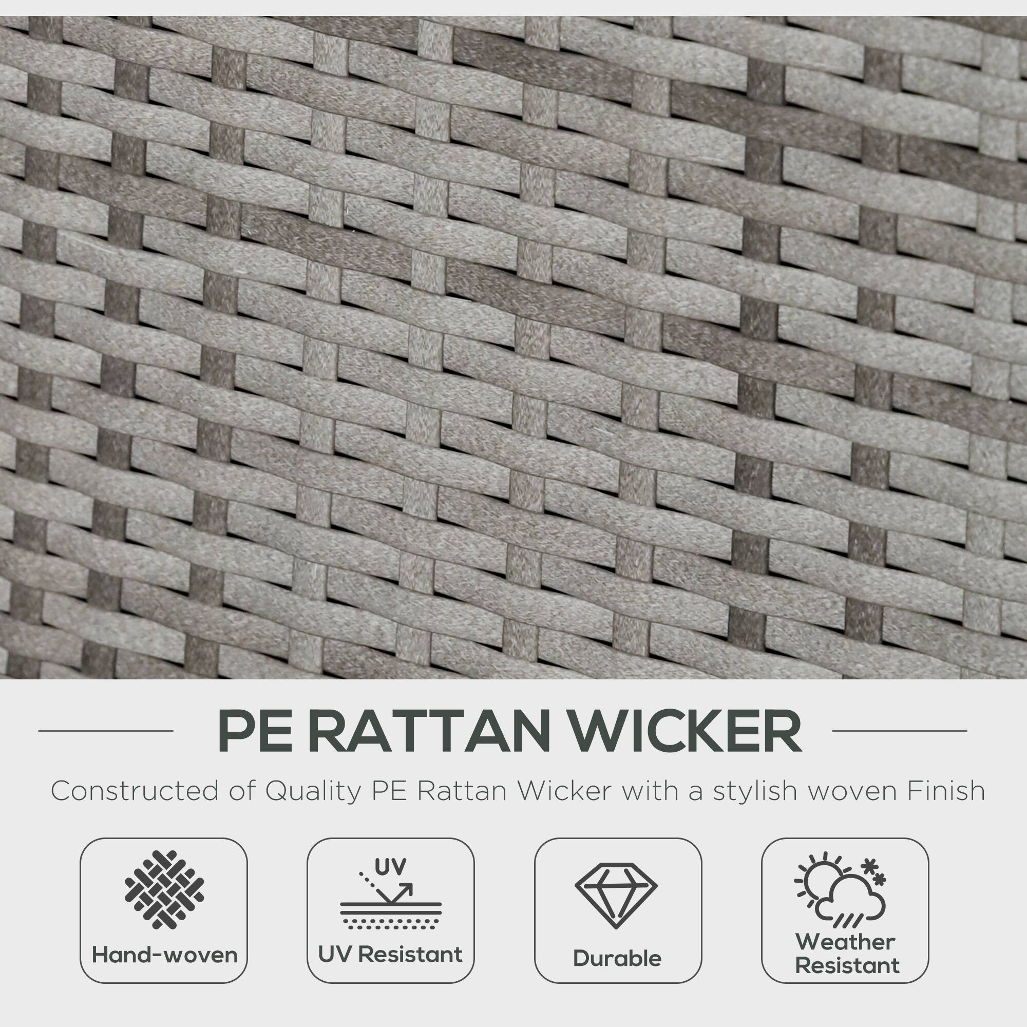 PE RATTAN WICKER, Constructed of Quality PE Rattan Wicker with a stylish woven Finish, Hand-woven, UV Resistant, Durable, Weather Resistant