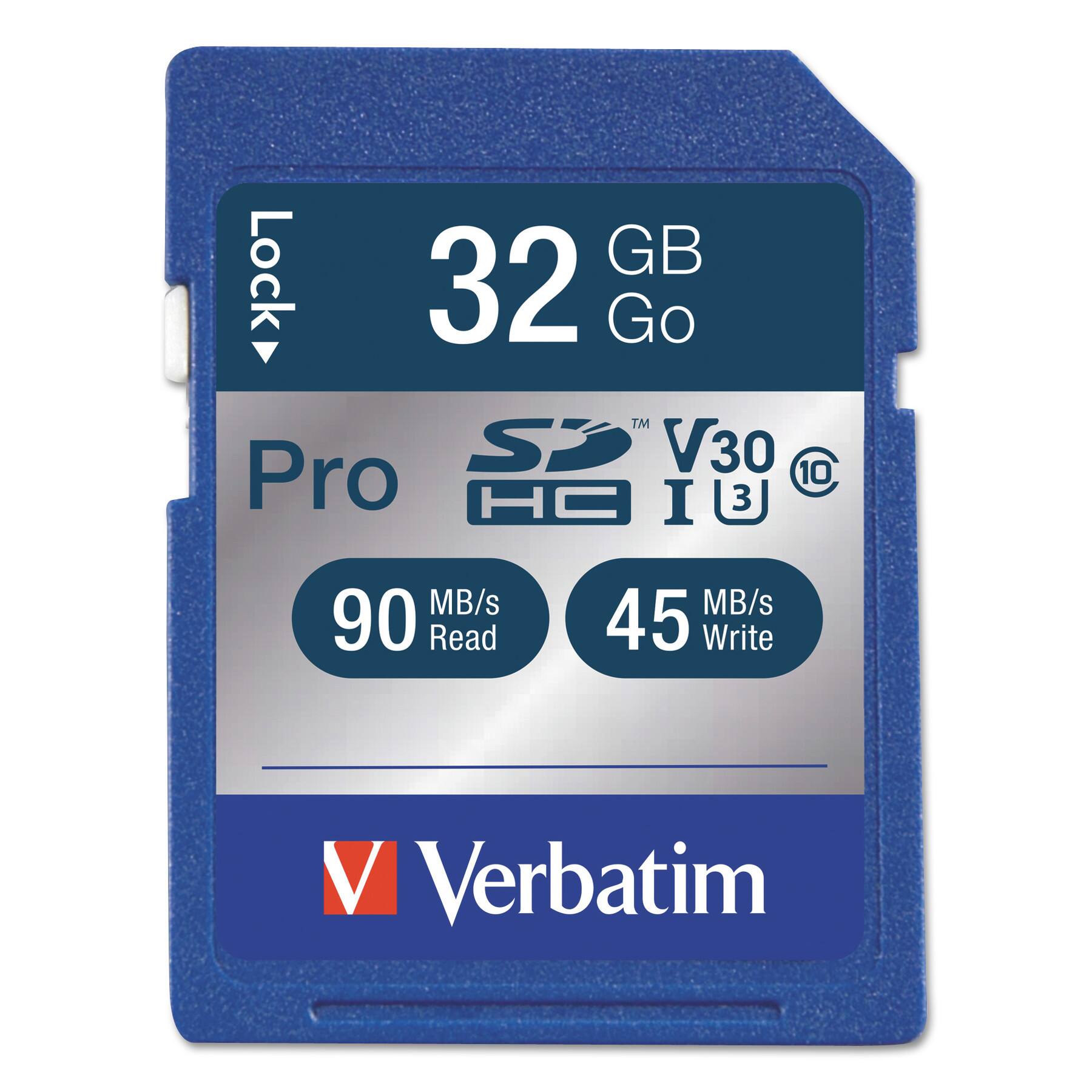 Lock 32 GB Go Pro SDHC V30 I3 90 MB/s Read 45 MB/s Write Verbatim