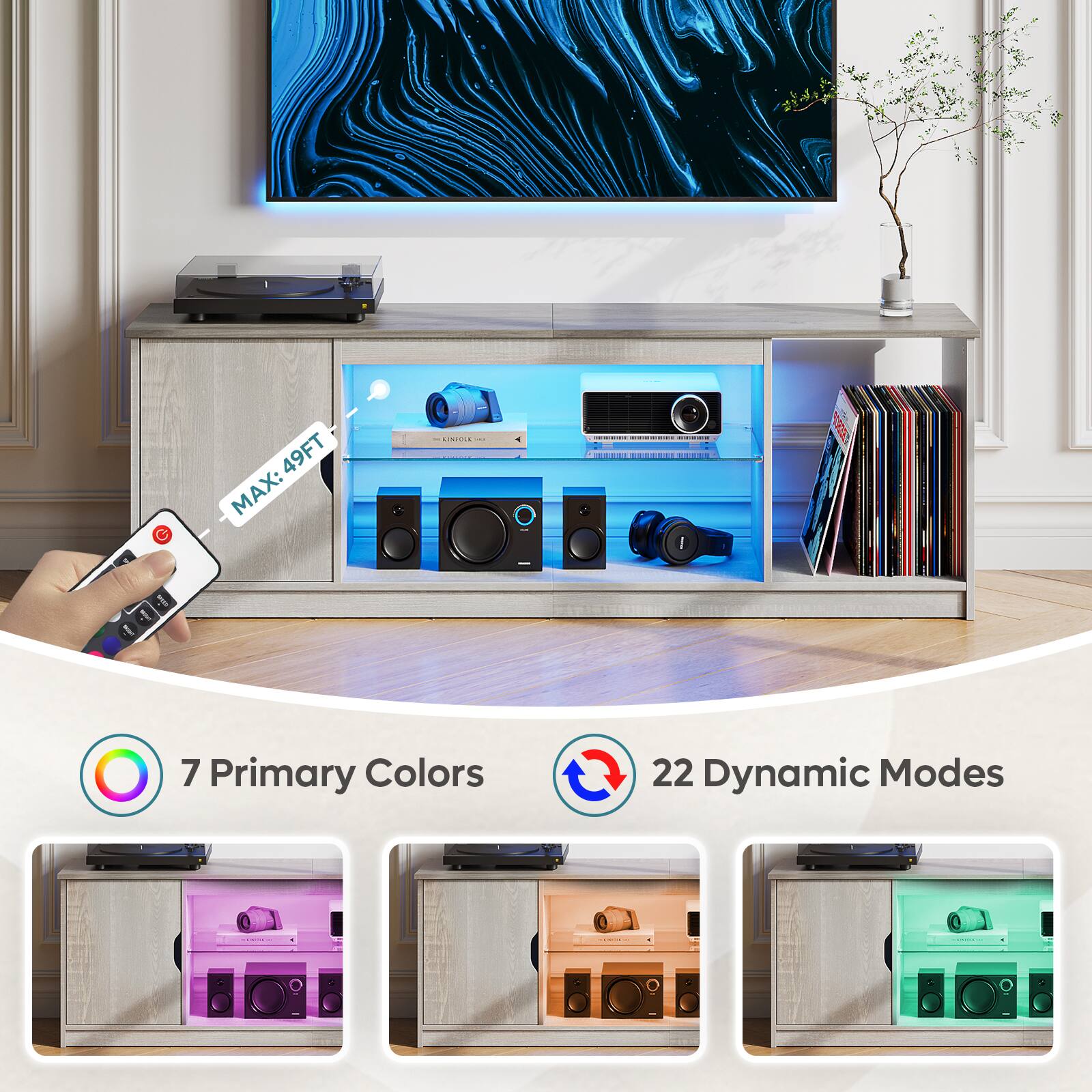 C 49FT MAX: 7 Primary Colors 22 Dynamic Modes