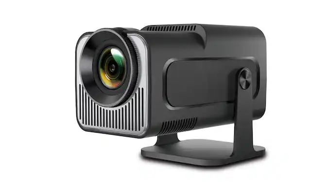 Front. Luckbyte - Portable 4K 1080P Projector, 5G WiFi Bluetooth 5.0, Android 11, 180° Rotatable, Auto Keystone, 40-130" Screen - black.