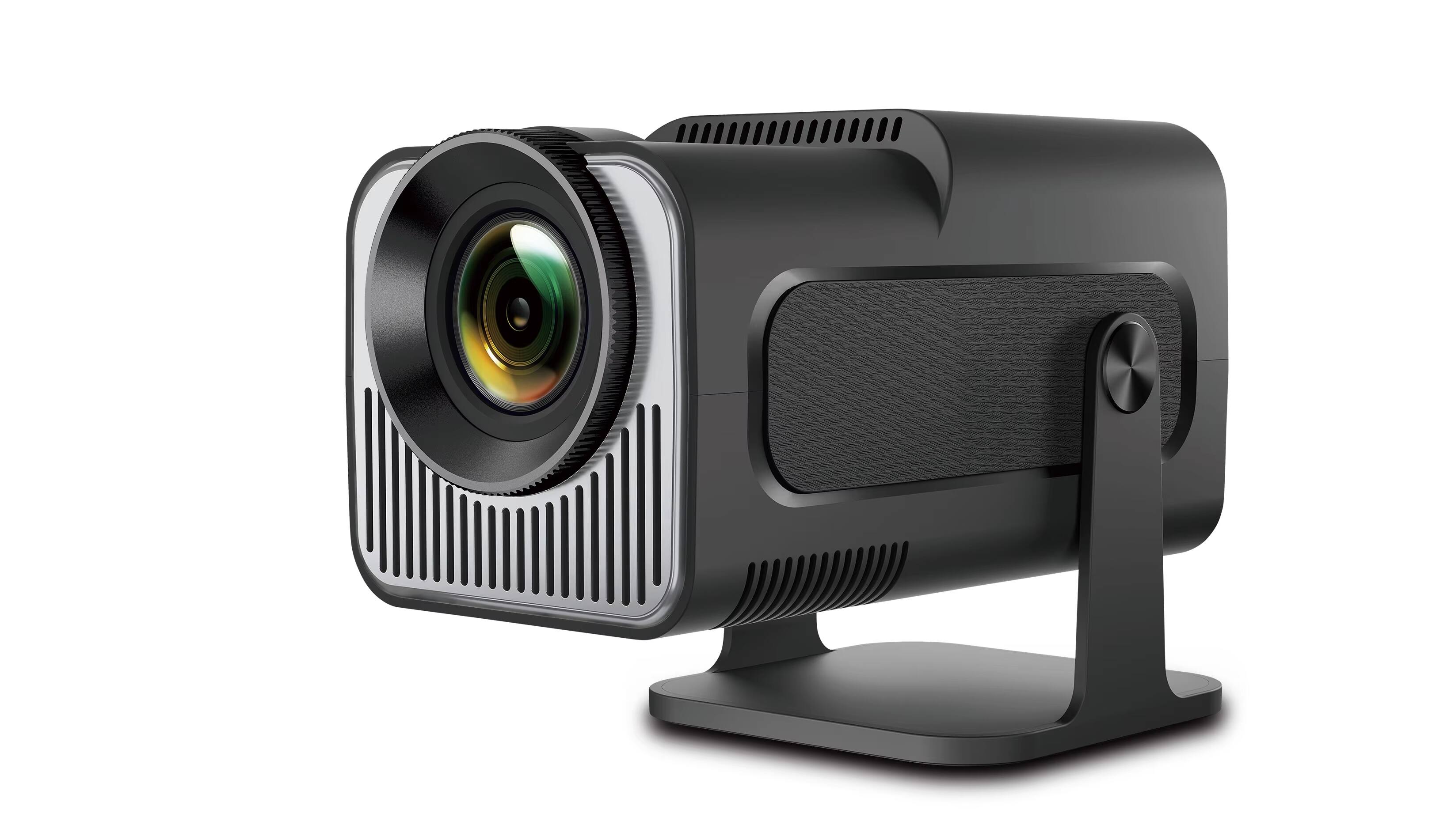 Front. Luckbyte - Portable 4K 1080P Projector, 5G WiFi Bluetooth 5.0, Android 11, 180° Rotatable, Auto Keystone, 40-130" Screen - black.