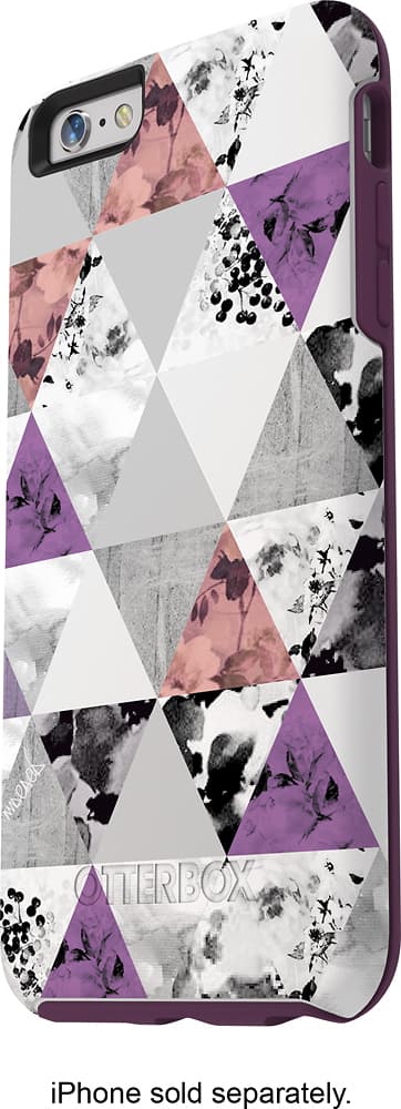 Front. OtterBox - Symmetry Series Case for Apple® iPhone® 6 Plus - White/Damson Purple.