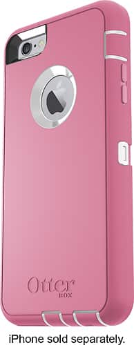 OtterBox - Defender Series Case for Apple® iPhone® 6 Plus and 6s Plus - White/Hibiscus Pink - Larger Front