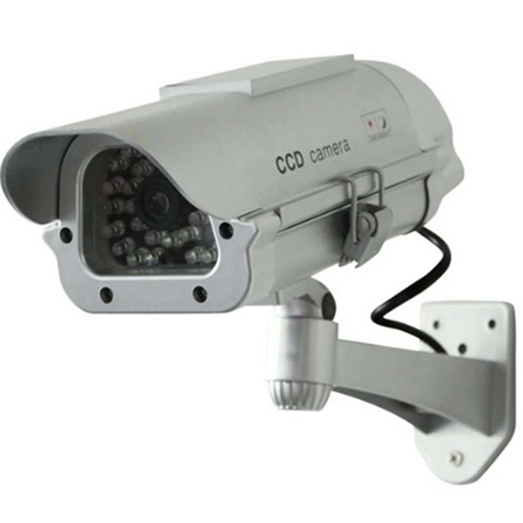 SPT - Solar Indoor/Outdoor Decoy Security Camera with LED - Silver