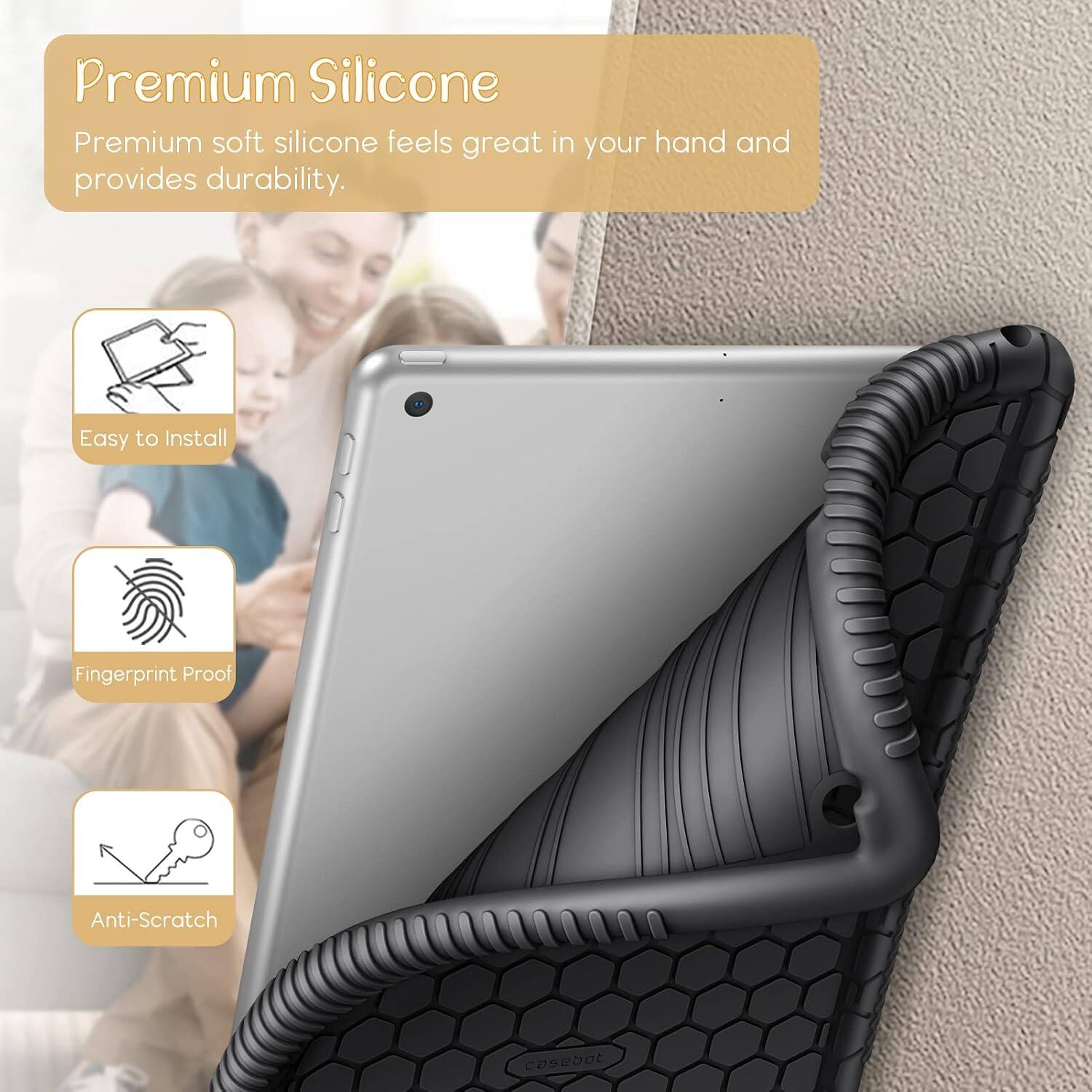 Premium Silicone  
Premium soft silicone feels great in your hand and provides durability.  

Easy to Install  
Fingerprint Proof  
Anti-Scratch