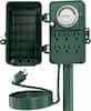 Front. BN-LINK - BN-LINK Outdoor Power Stake Timer, Waterproof 24-Hour Mechanical Timer, 6 Grounded Outlets, 6 ft Cord, ETL Listed - Green.